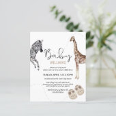 Papier Budget Zebra Safari Baby shower animal neutre (Debout devant)