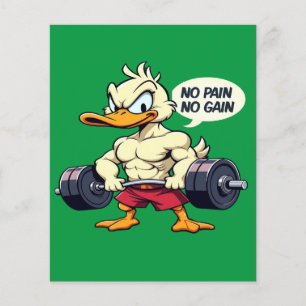 Papier Buff Duck No Pain No Gain Gym Entraînement Cartoon