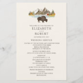 Papier Buffalo Autumn Mountain Wedding Program (Devant)