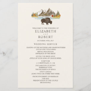 Papier Buffalo Autumn Mountain Wedding Program