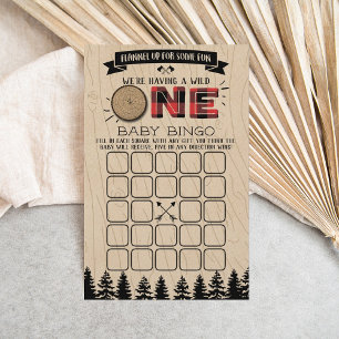 Papier Buffle de forêt rustique Plaid Wild One Baby Bingo