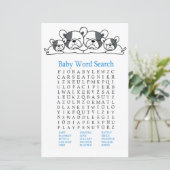 Papier Bulldog Baby shower Word Jeu de recherche (Debout devant)