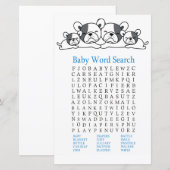 Papier Bulldog Baby shower Word Jeu de recherche (Devant / Derrière)
