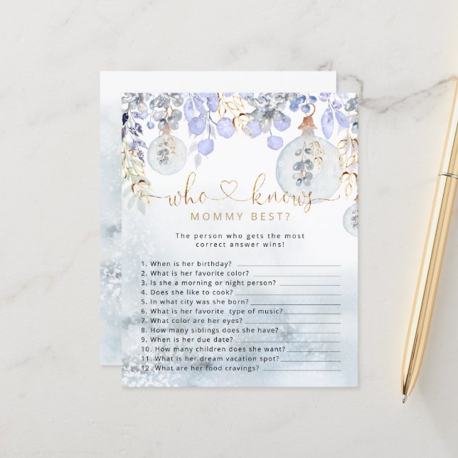 Papier Bulle bleue de Noël qui connaît maman meilleur jeu (Devant/Arrière en situation)