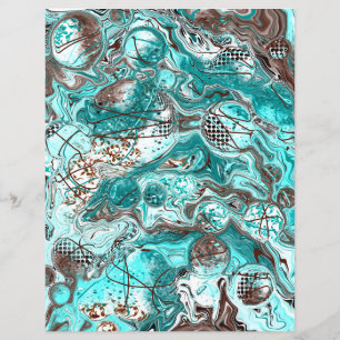 Papier Bulles turquoises Art fluide