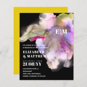 Papier BULLETIN BUDGET Technicolor Aquarelle Mariage Invi