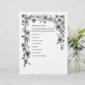 Papier Bulletin de bordure de vignes et de fleurs (Debout devant)