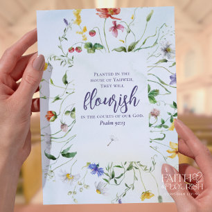 Papier Bulletin d'église de la Sainte Écriture de fleur s