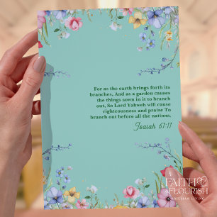 Papier Bulletin d'église de l'écriture florale à l'aquare