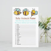 Papier Bumble Bee Baby Animaux Nom Jeu (Debout devant)