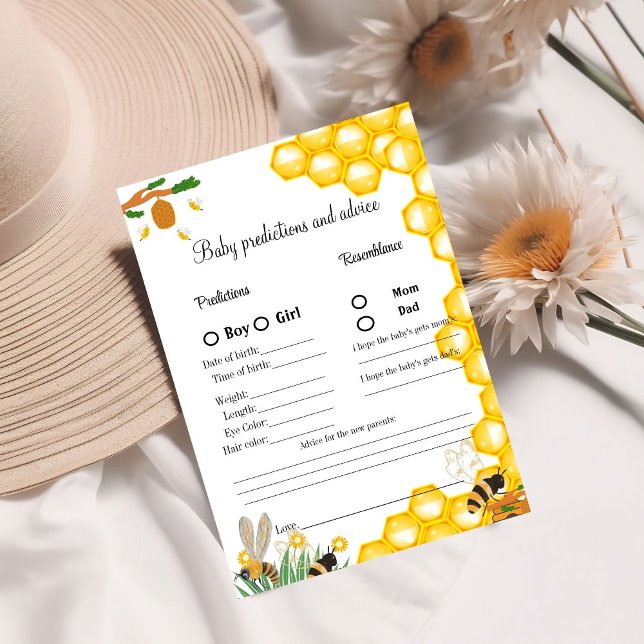 Papier Bumble Bee baby shower prédiction jeu bébé showe (Créateur téléchargé)