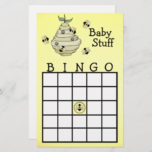 Papier Bumble Bee Bingo partie (Devant / Derrière)