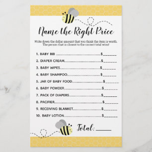 Papier Bumble jaune gris Nom du jeu de douche de prix