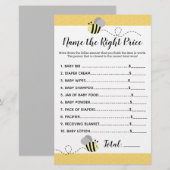 Papier Bumble jaune gris Nom du jeu de douche de prix (Devant / Derrière)