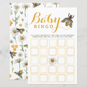 Papier Bumblebee Baby shower Baby Bingo Jeu