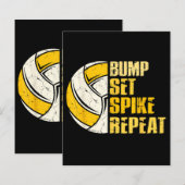 Papier Bump Set Spike Répéter Volleyball Funny (Devant / Derrière)