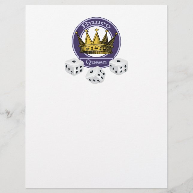 Papier Bunco Queen Crown et Dice (Devant)