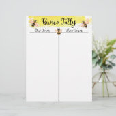 Papier Bunco Tally Score Sheet Bee (Debout devant)