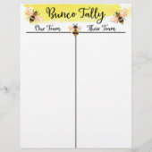 Papier Bunco Tally Score Sheet Bee (Dos)