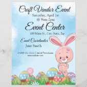 Papier Bunny de Pâques rose avec oeufs Artisanat Événemen (Dos)