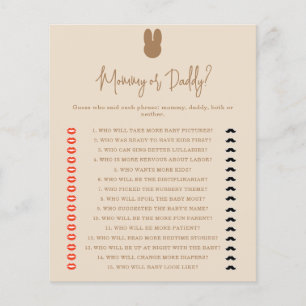 Papier Bunny maman ou papa jeu de baby shower