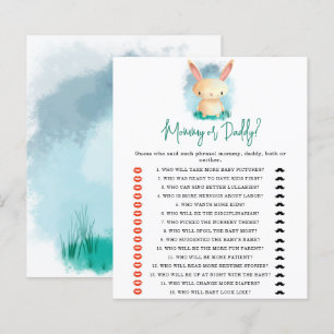 Papier Bunny maman ou papa jeu de baby shower