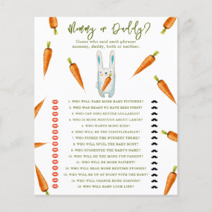Papier Bunny - maman ou papa jeu de baby shower