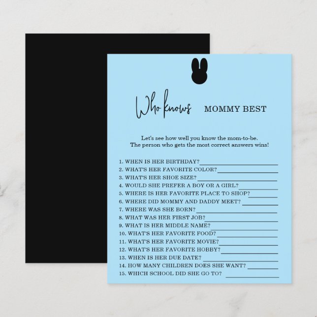 Papier Bunny Qui connaît maman mieux (Devant / Derrière)