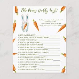 Papier Bunny - Qui connaît papa meilleur baby shower de j