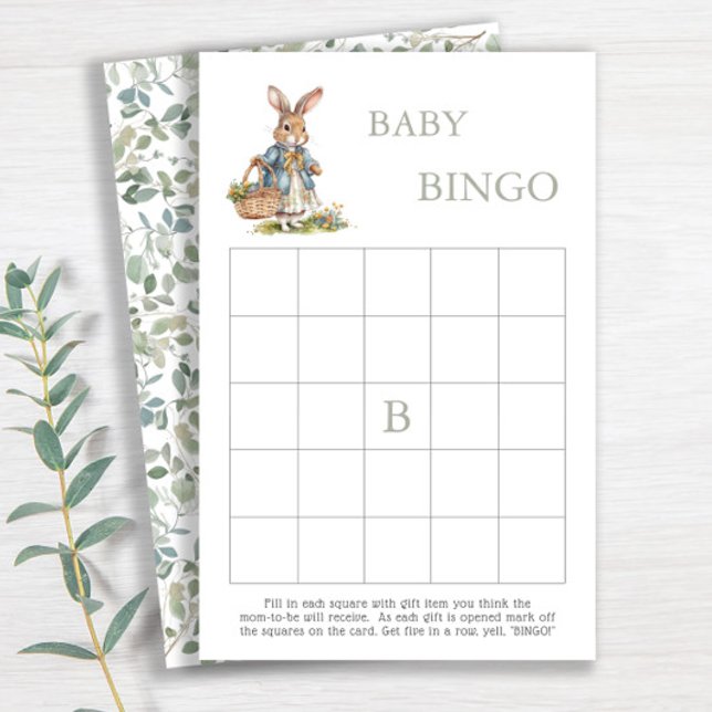 Papier Bunny Sur Le Chemin Fille Baby shower Bingo Jeu (Créateur téléchargé)