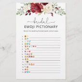 Papier Burgundy automne nuptiale douche émoticônes jeu (Devant)