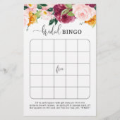 Papier Burgundy automne nuptiale jeu de bingo (Devant)