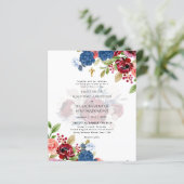 Papier Burgundy Bleu Floral Catholique Messe Nuptiale Mar (Debout devant)