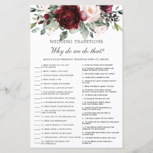 Papier Burgundy Blush Floral Traditions Mariages Jeu