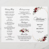 Papier Burgundy Blush Modern Geometric Wedding Program (Devant)