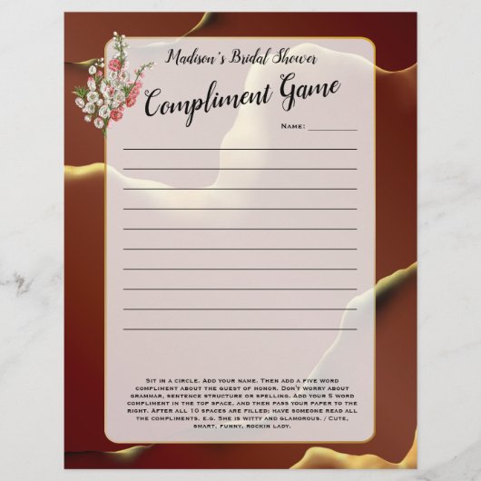 Papier 🤵 Burgundy Gold Elegant Inky Mariage Abstrait (Devant)