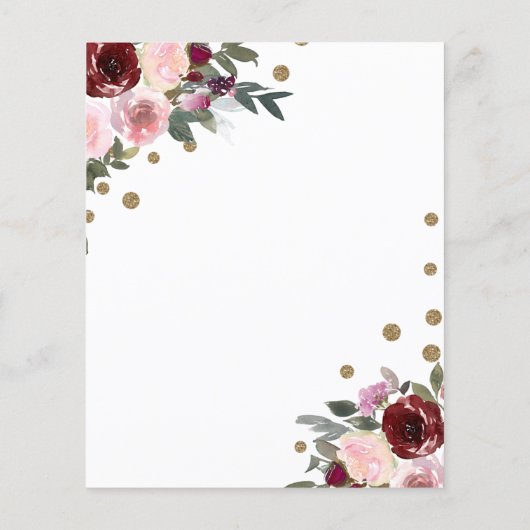 Papier Burgundy I Do BBQ Répétition Dîner Invitation (Dos)