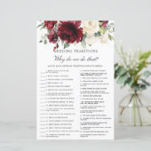 Papier Burgundy Ivory Rose Floral Traditions Mariages Jeu (Debout devant)