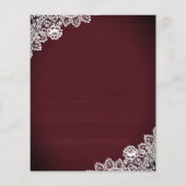 Papier Burgundy Lace Sunflower Budget Wedding Invitation (Dos)
