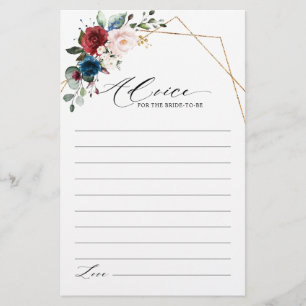 Papier Burgundy Navy Blush Floral Fête des mariées Consei