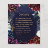 Papier Burgundy Navy Détails sur le Mariage (Devant)