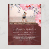 Papier Burgundy QR SCANNING CODE Mariage Site Web Invitat (Dos)