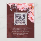 Papier Burgundy QR SCANNING CODE Mariage Site Web Invitat (Devant)
