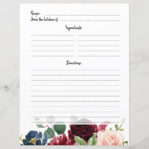 Papier Burgundy Red Navy Blush Fête des mariées Recette