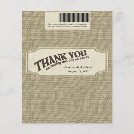 Papier Burlap Barre de bonbons Favoriser (Devant)