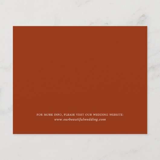 Papier Burnt Orange Bourgogne Budget Mariage Enregistrer  (Dos)