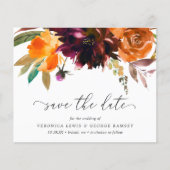 Papier Burnt Orange Bourgogne Budget Mariage Enregistrer  (Devant)