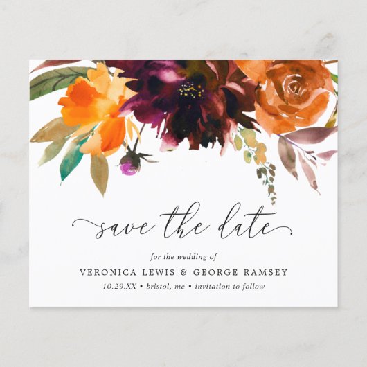 Papier Burnt Orange Bourgogne Budget Mariage Enregistrer  (Devant)