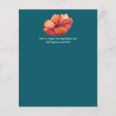 Papier Burnt Orange et Noir Mariage Turquoise Invite BUDG (Dos)