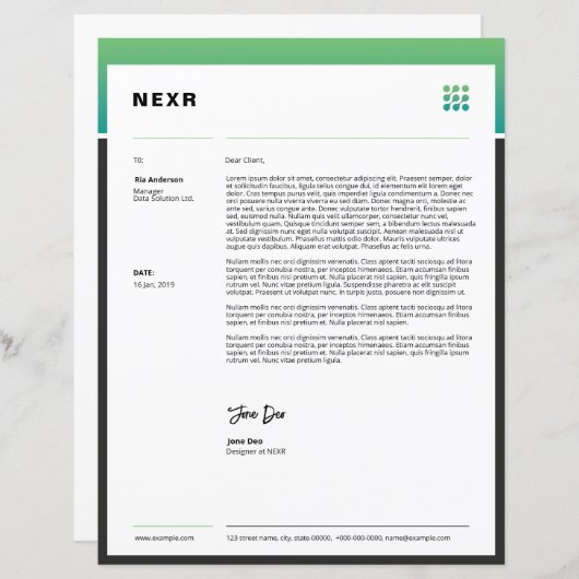 Papier Business Letterhead Template (Devant / Derrière)
